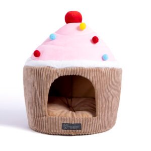 Fun Bed Cup Cake Vanilla – Large – Cama Pet – modelo toca (bege/rosa)