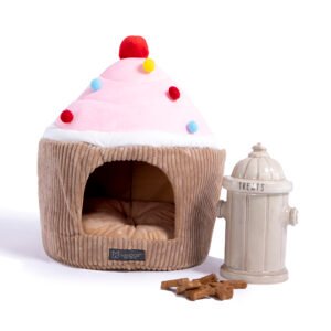 Fun Bed Cup Cake Vanilla – Large – Cama Pet – modelo toca (bege/rosa)