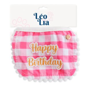 BABADOR LUX HAPPY BIRTHDAY XADREZ PINK 1UN – P