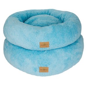 CAMA REDONDA PELUCIA AZUL